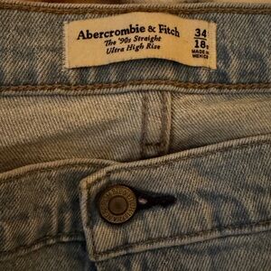 Abercrombie & Fitch Light Blue High Rise Straight Jeans